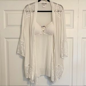 NWOT Bridal lace lingerie and duster